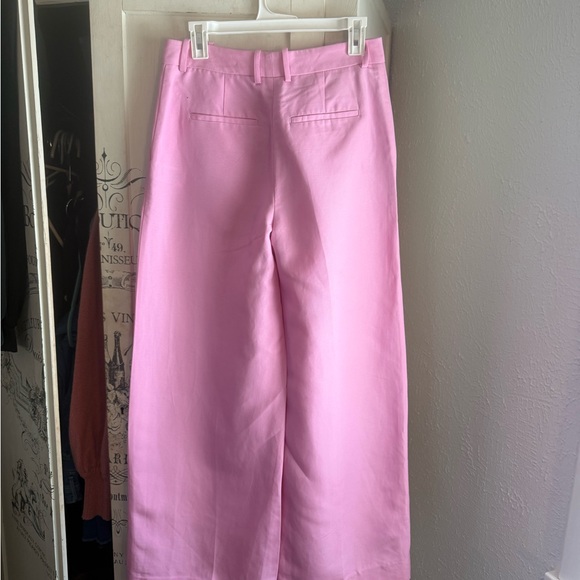 NWT Reiss Raine Tailored Pink Wide-Leg Linen Blend Trouser Pants - Picture 5 of 16